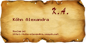 Kóhn Alexandra névjegykártya