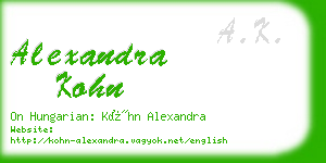 alexandra kohn business card